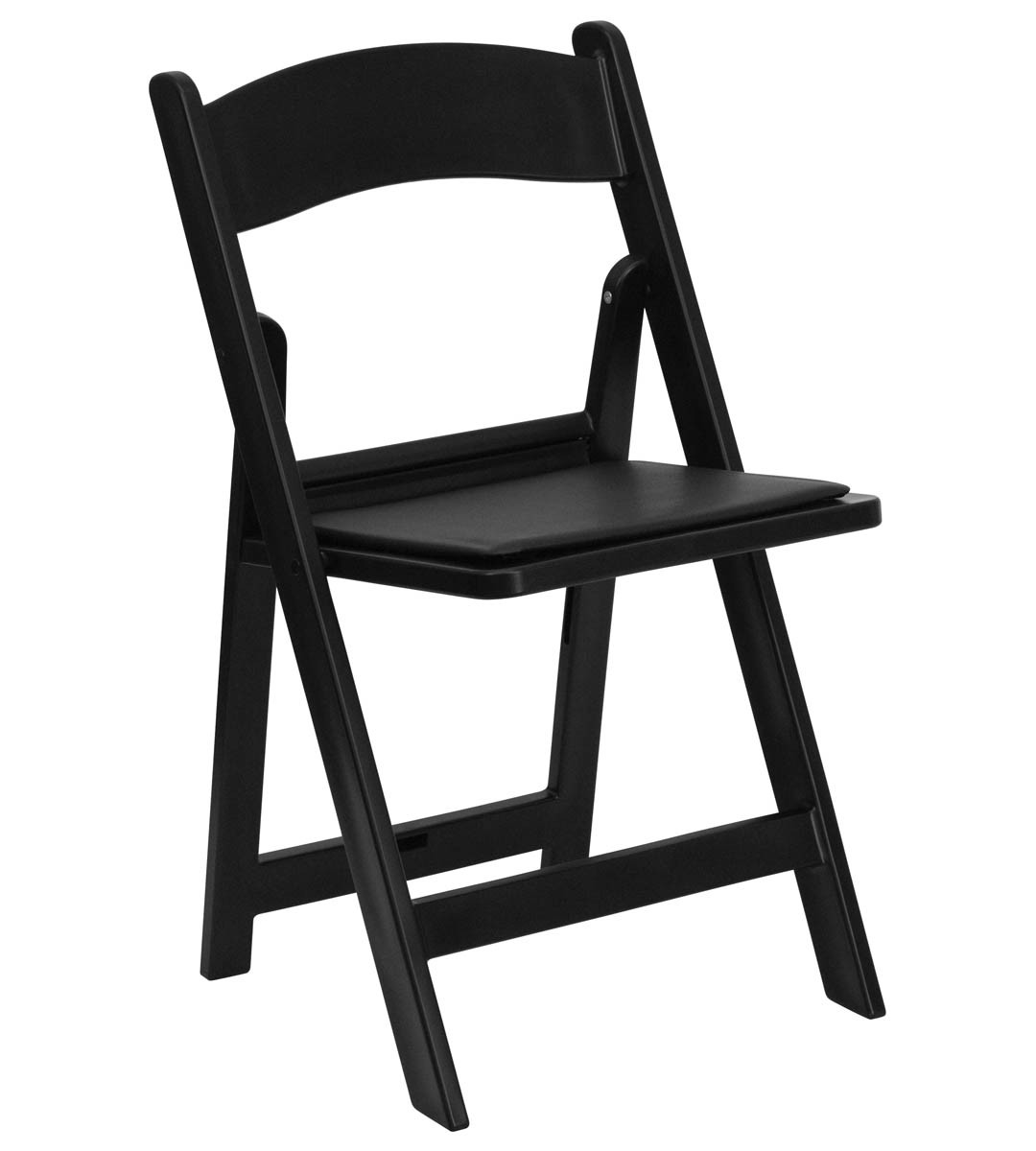 Resin Folding Chair W Padded Seat Black Or White I Everything