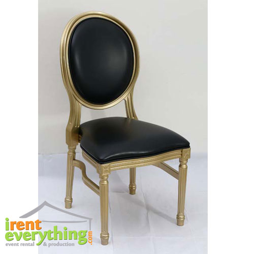 Gold/Black Resin Louis Pop Chair - iRent Everything