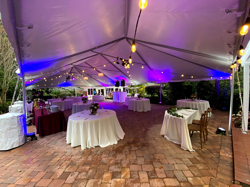 Inside tent