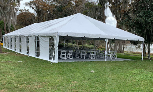 Outside view of a tent