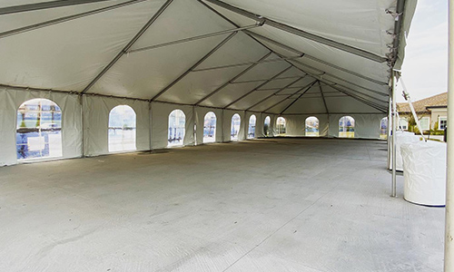 Windows inside of tent