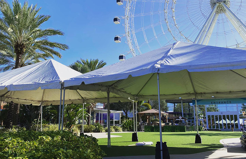 Tents in front of Orlando Eye