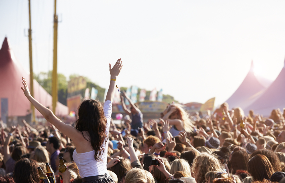 Large crowd at a music festival
