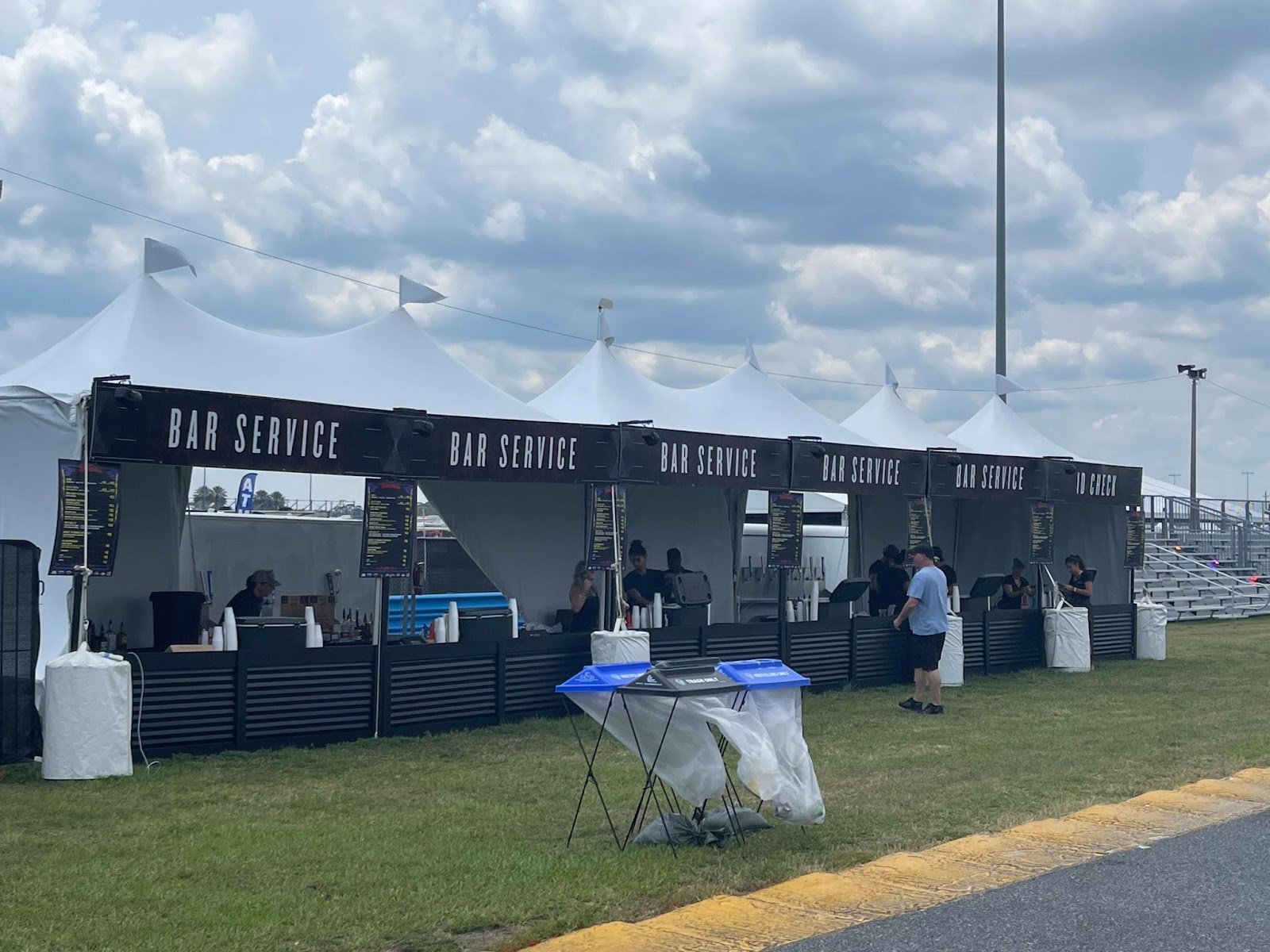 bar service tents at Welcome to Rockville at the Daytona International Speedway