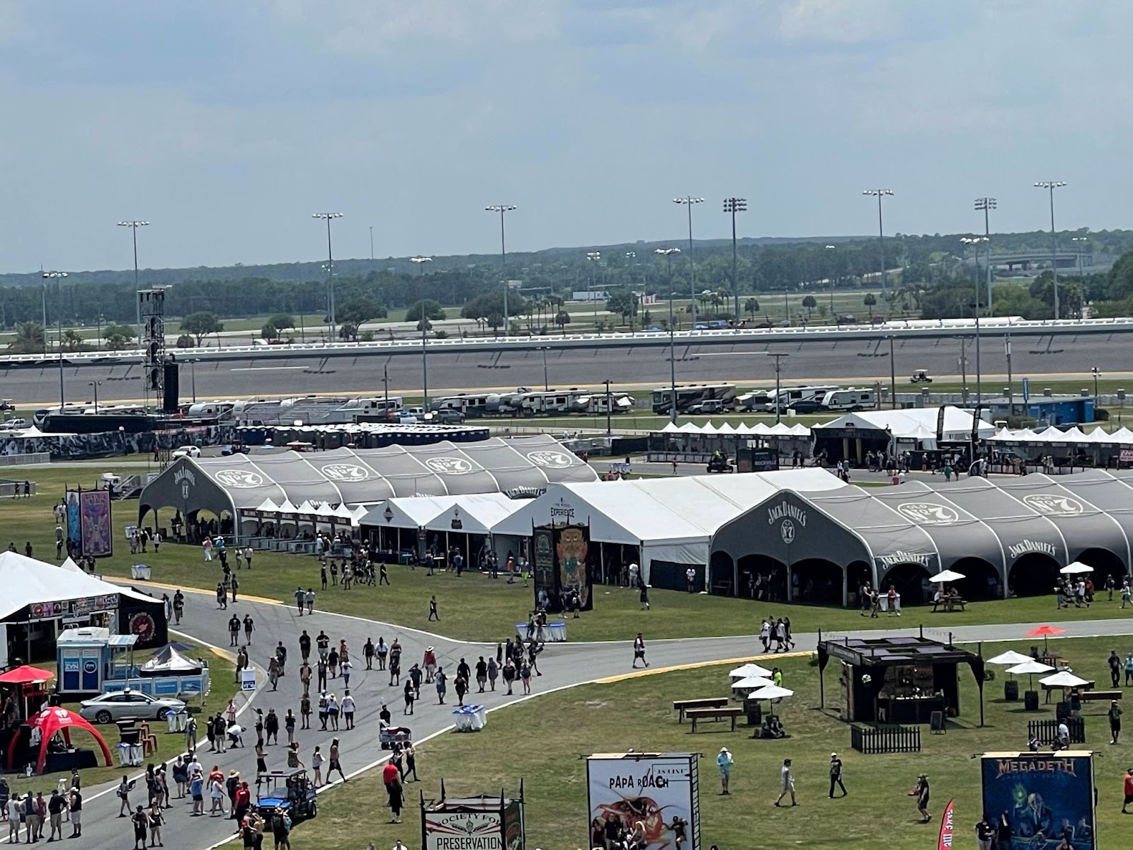 large event tents at Welcome to Rockville at the Daytona International Speedway