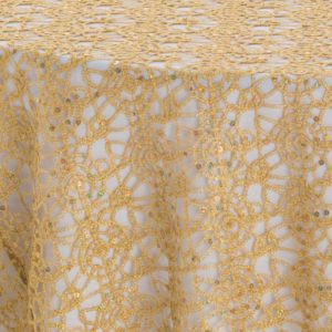 Gold Chain Link Textured Sheer Overlay - Image 3