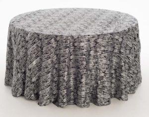 Black Silver Laser Cut Textured Sheer