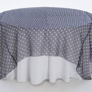 Black with White Polka Dots Sheer Overlay