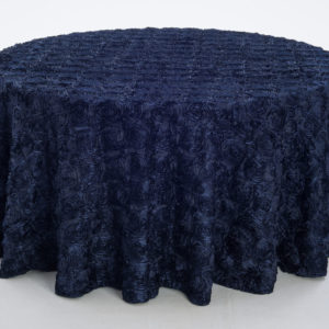 Navy Flowered Taffeta