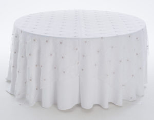 White Embroidered Sheer Overlay
