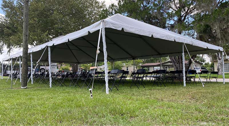 Outdoor tent setup