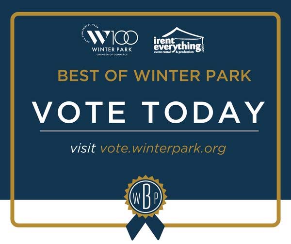 an ad requesting a vote for the best of Winter Park, Florida