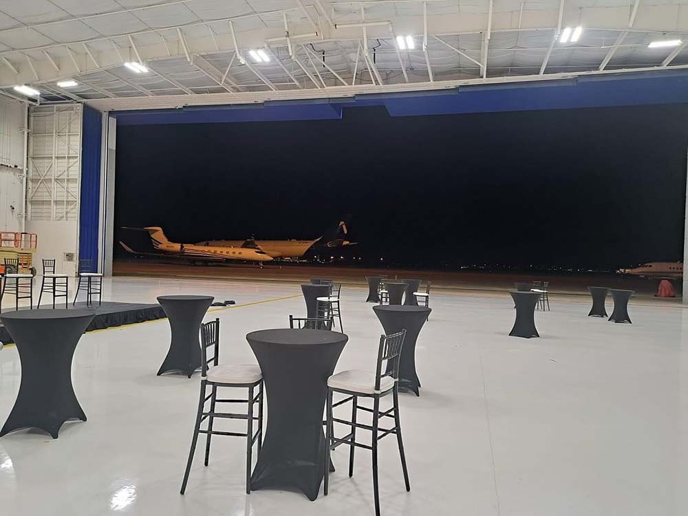 rented tables and chairs for an Orlando Magic event