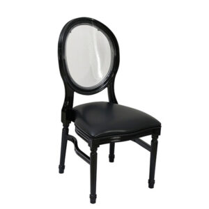 Black Castle Chair, Black Seat, Clear Back
