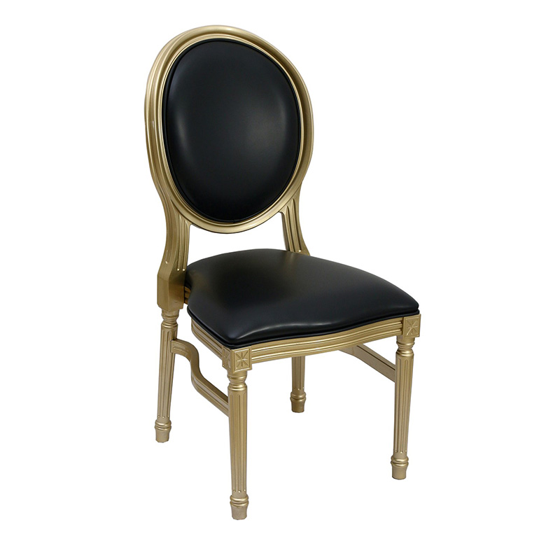 Gold Castle Chair, Black Pads