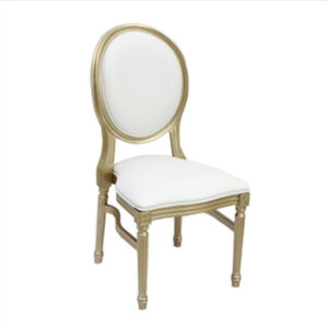 Gold Castle Chair, White Pads