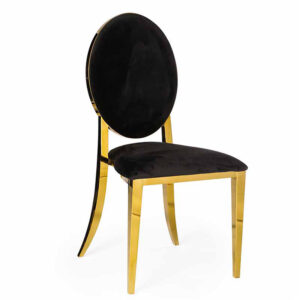 Gold Gala Chair, Black Pads