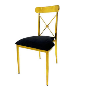 Gold Josephine Chair, Black Pad