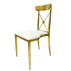 Gold Josephine Chair, White Pad