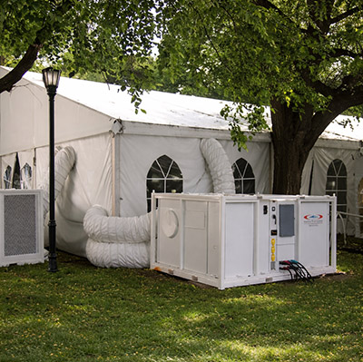 HVAC rental equipment for temporary spaces