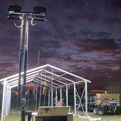 Lighting rental for disaster relief tents