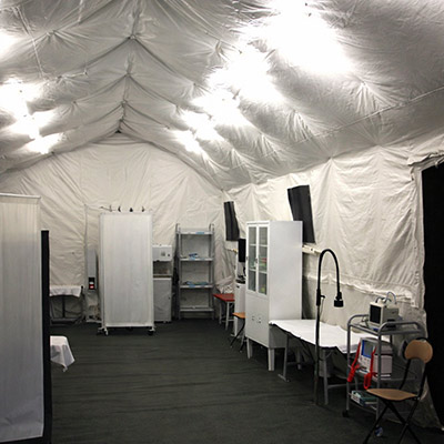 Supply storage tent rental